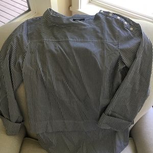 J Crew Funnel Neck Striped Shirt NWT